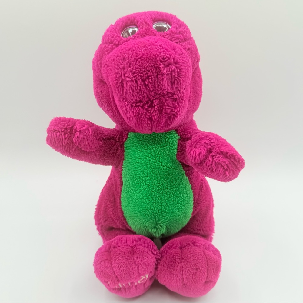 Vintage 1992 Barney Plush Dinosaur  Lyons Group Golden Bear Purple Green Toy
